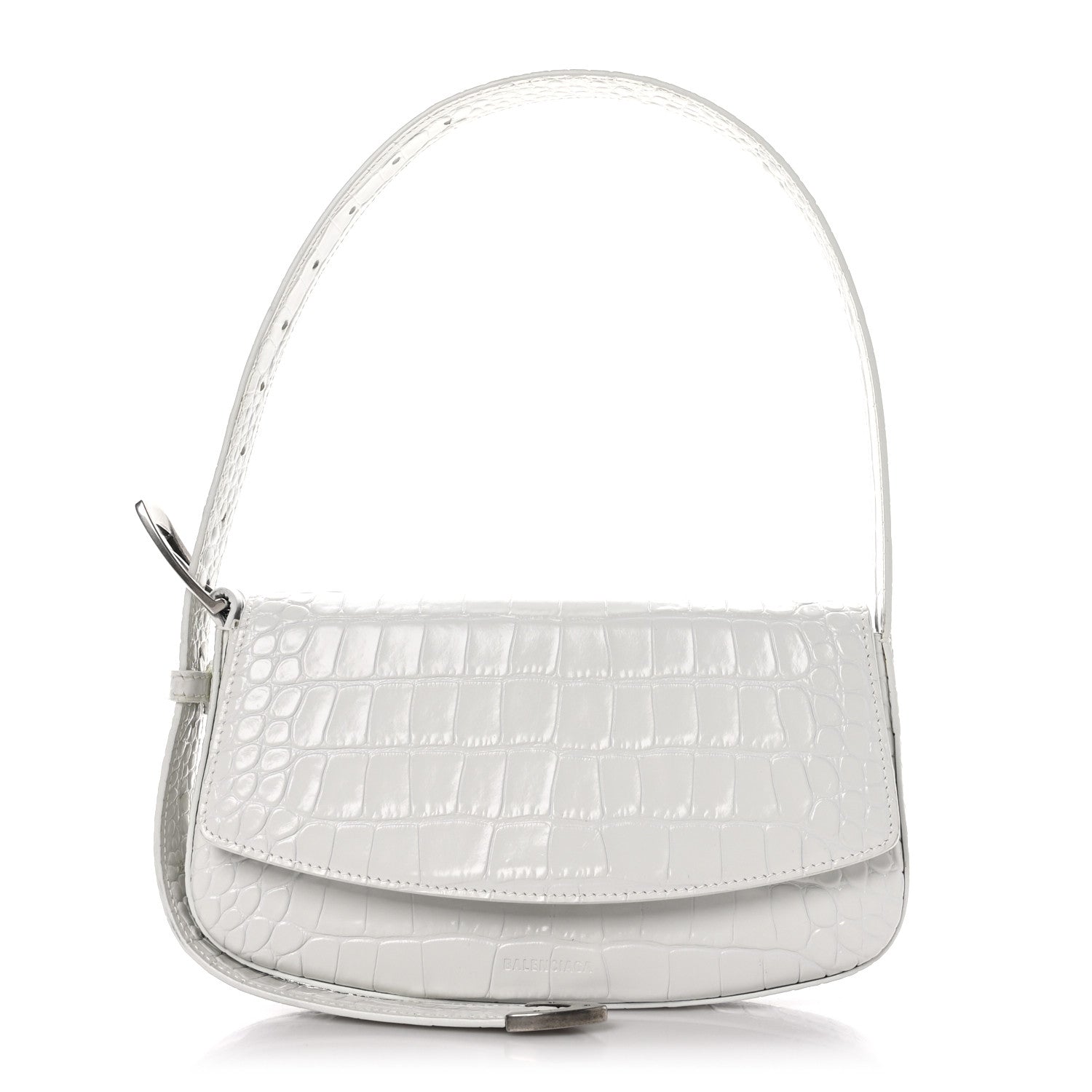 Balenciaga Shiny Calfskin Crocodile Embossed Ghost Sling Bag 1 of 8