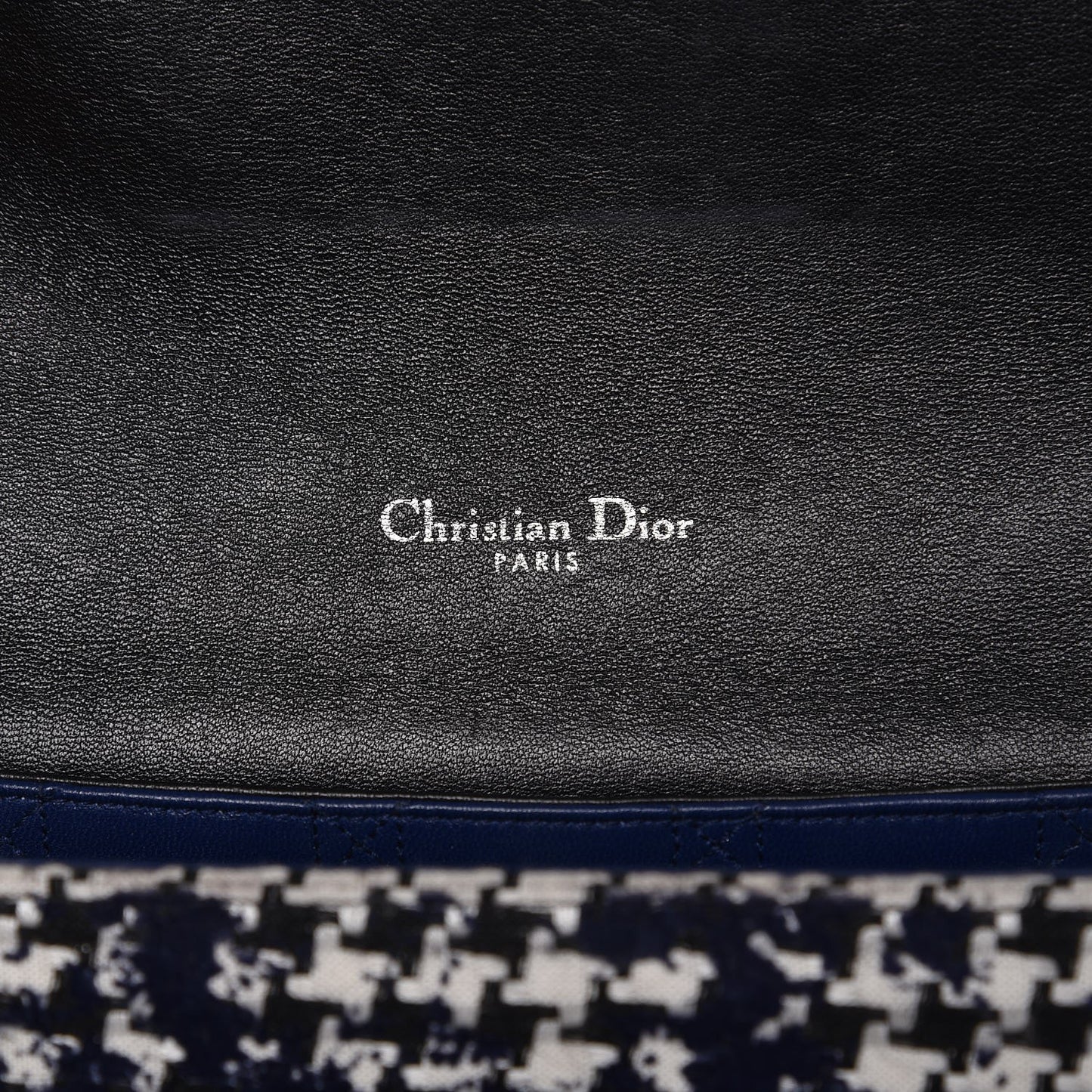 Tweed Medium Miss Dior Flap Black Blue