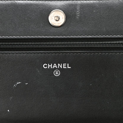 Chanel Caviar Chevron Quilted Boy Wallet On Chain WOC Black 6 of 13