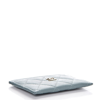 Chanel Iridescent Caviar Quilted Card Holder Blue 4 of 6