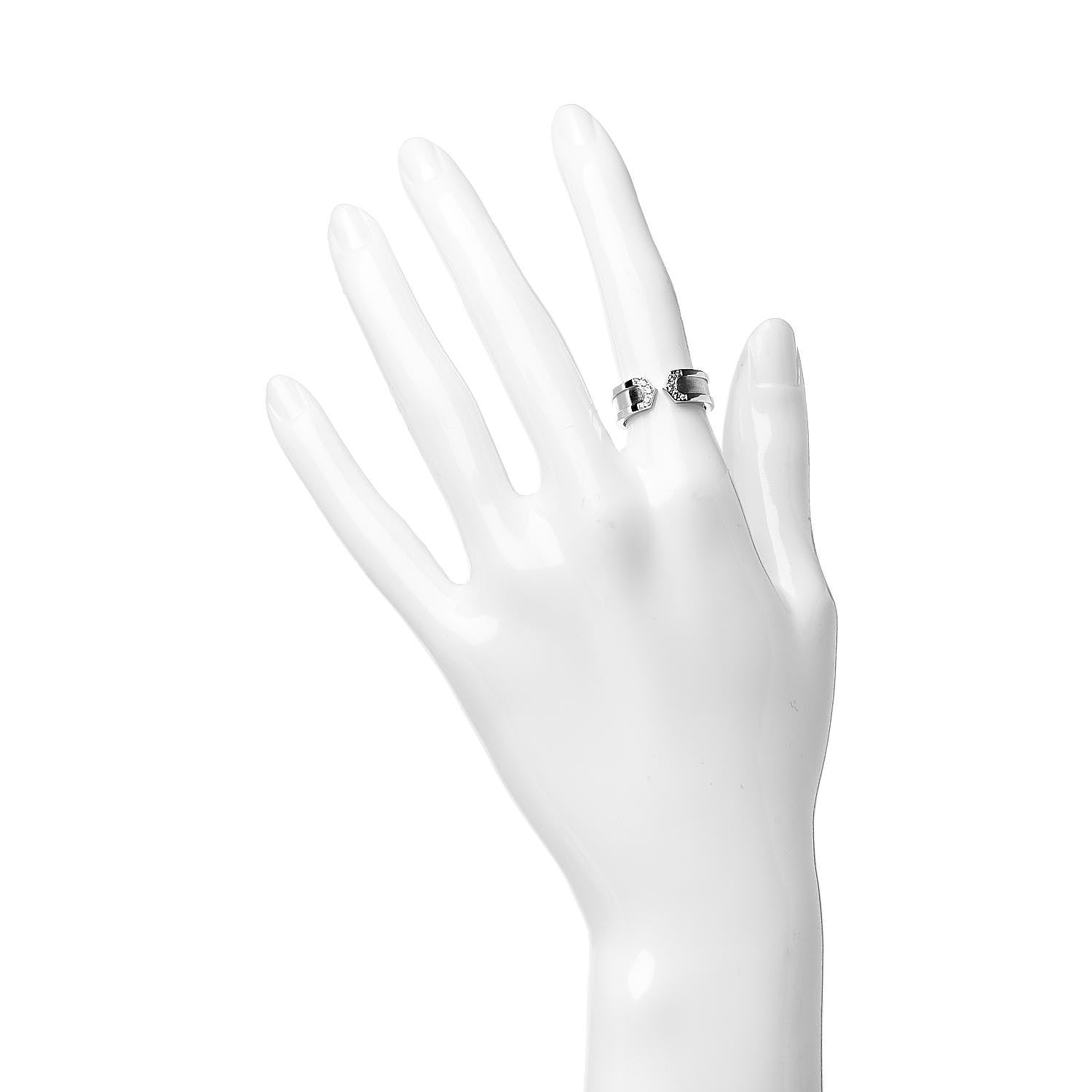 Cartier 18K White Gold Diamond 6.5mm Logo De Ring 50 5.25 2 of 5