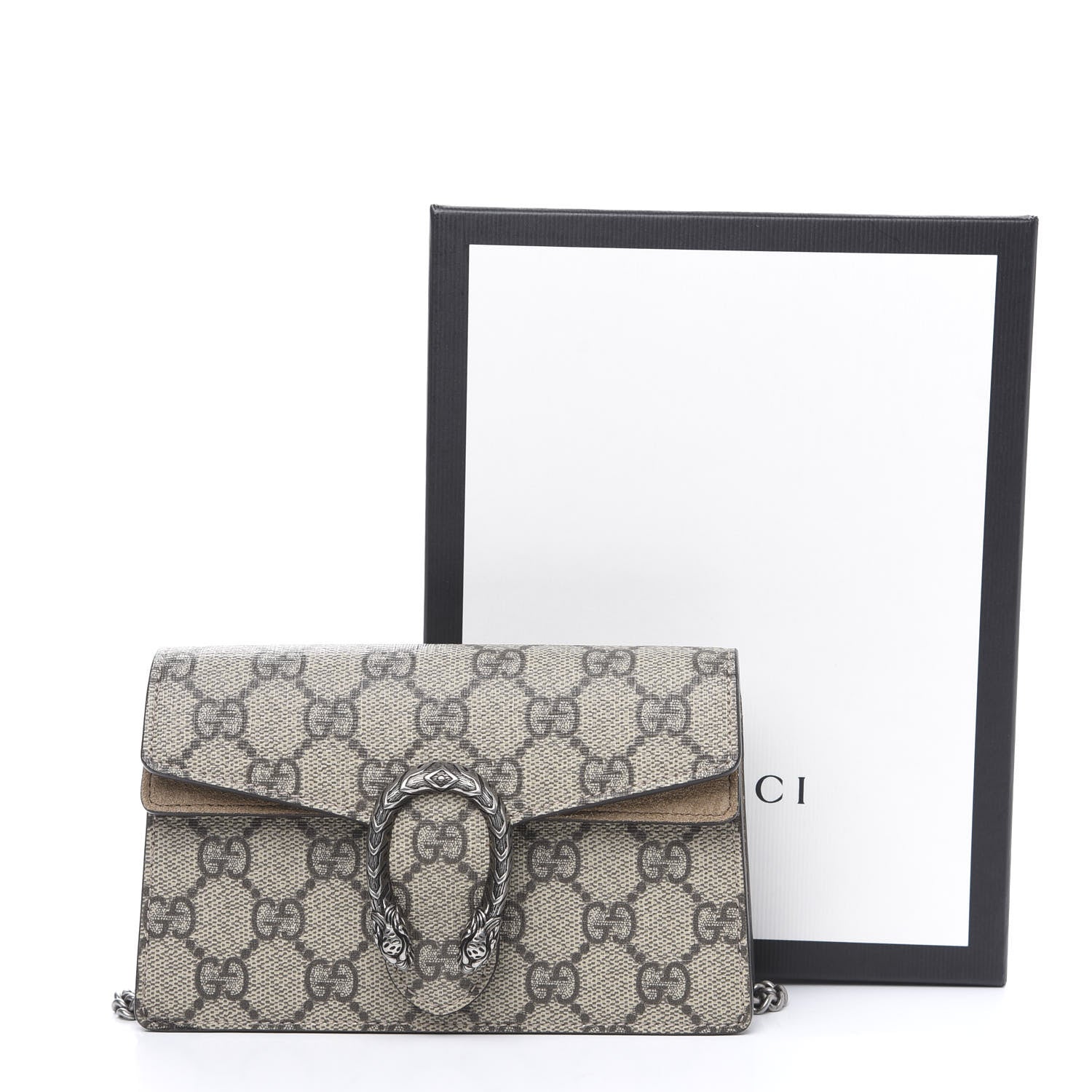 Gucci GG Supreme Monogram Super Mini Dionysus Shoulder Bag Taupe 10 of 10