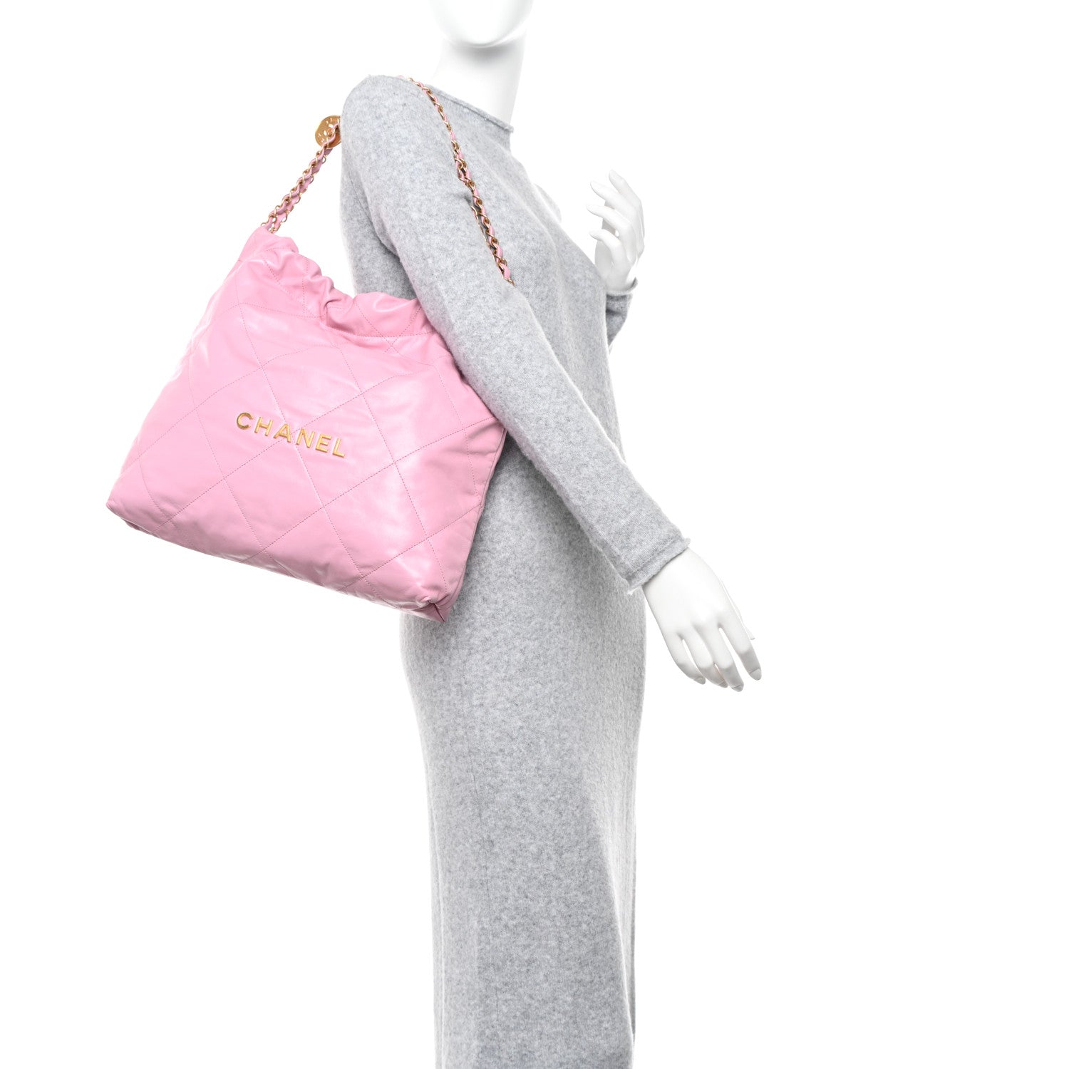 Chanel Shiny Calfskin Quilted Chanel 22 Pink 2 of 12