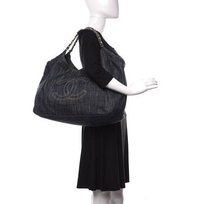 Chanel Denim XL Coco Cabas Tote Dark Blue 2 of 10