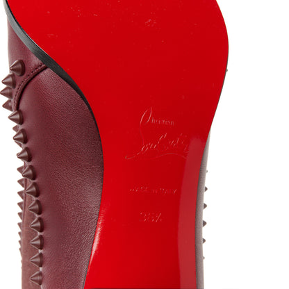 Christian Louboutin Calfskin Out Line Spike Lug 70 Boots 36.5 Bordeaux 6 of 8