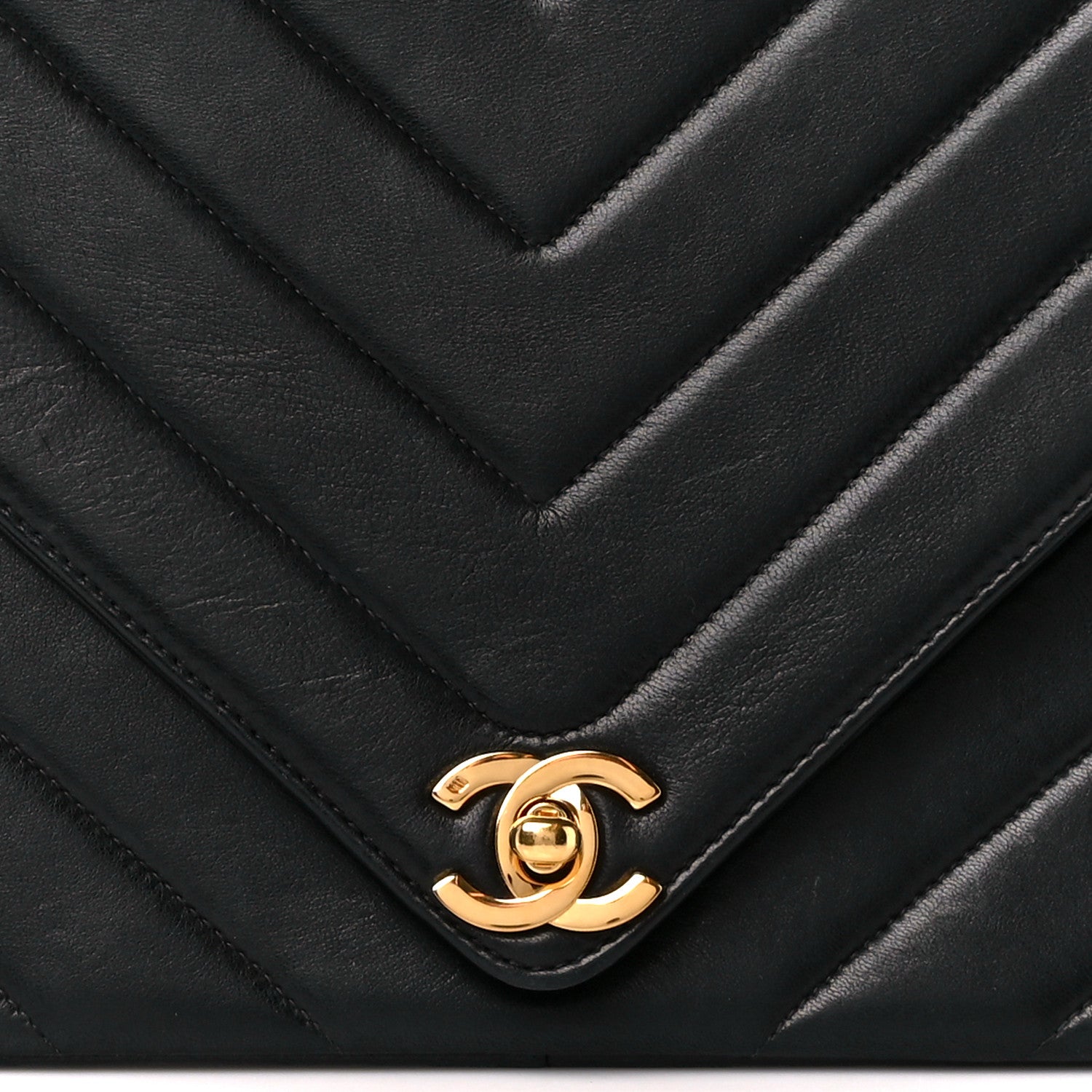 Chanel Lambskin Chevron Quilted Envelope Flap Black 10 of 12