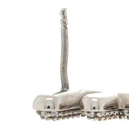 Fendi Metal Crystal FF Stud Earrings Gold Silver 4 of 4