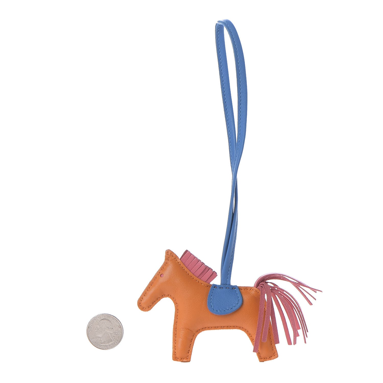 Hermes Milo Lambskin Grigri Rodeo Horse Bag Charm PM Orange Bleu Zanzibar Rose Azalee 2 of 5