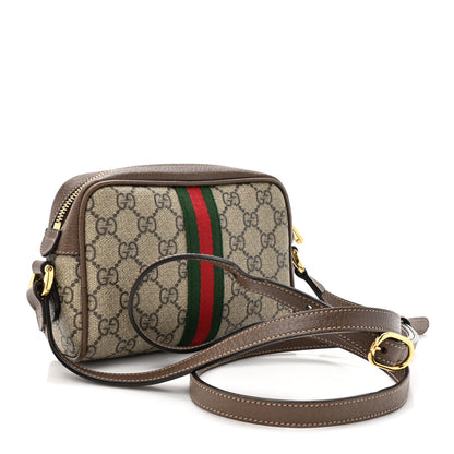 Gucci GG Supreme Monogram Web Mini Ophidia Shoulder Bag Brown 3 of 14