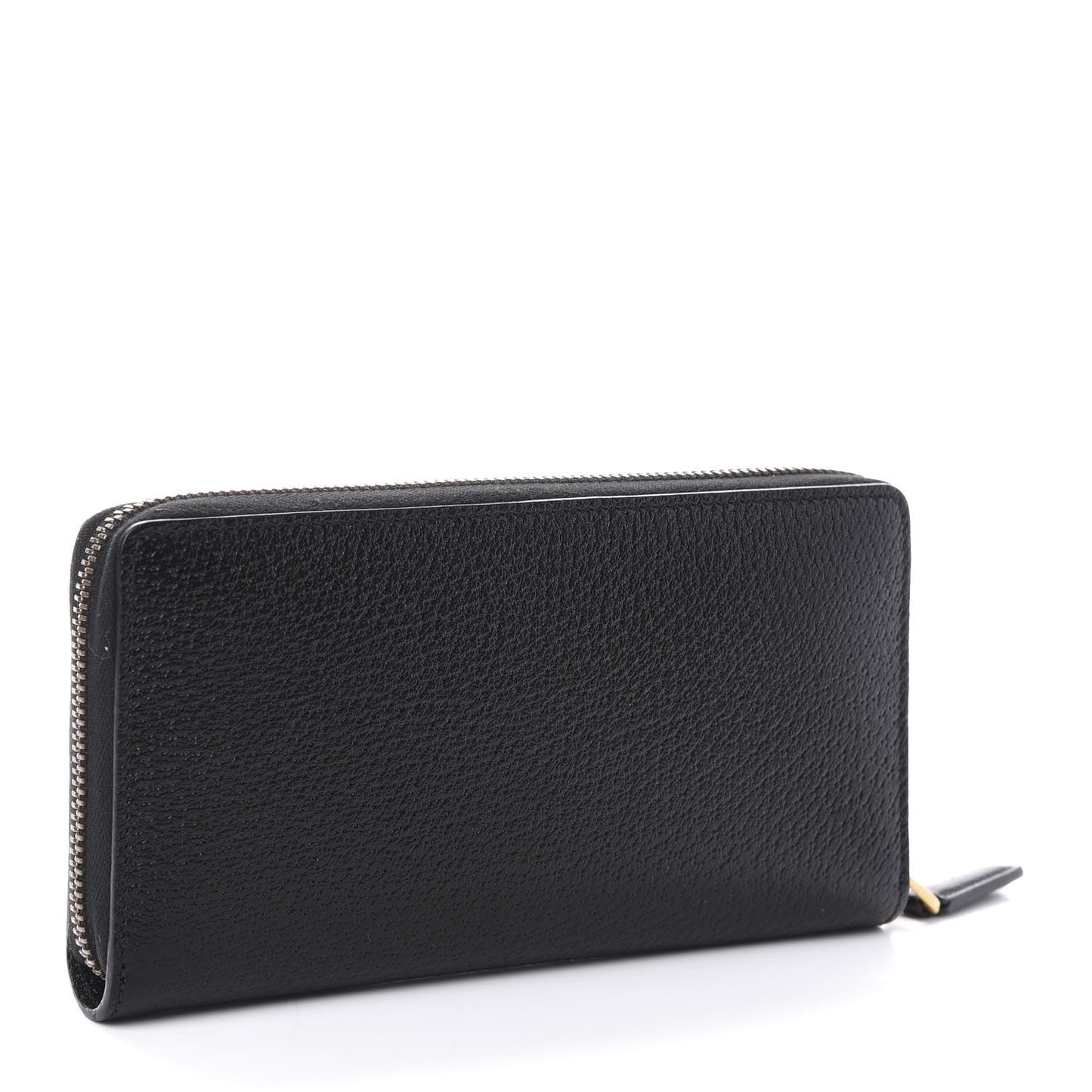 Calfskin Web Zip Around Wallet Black