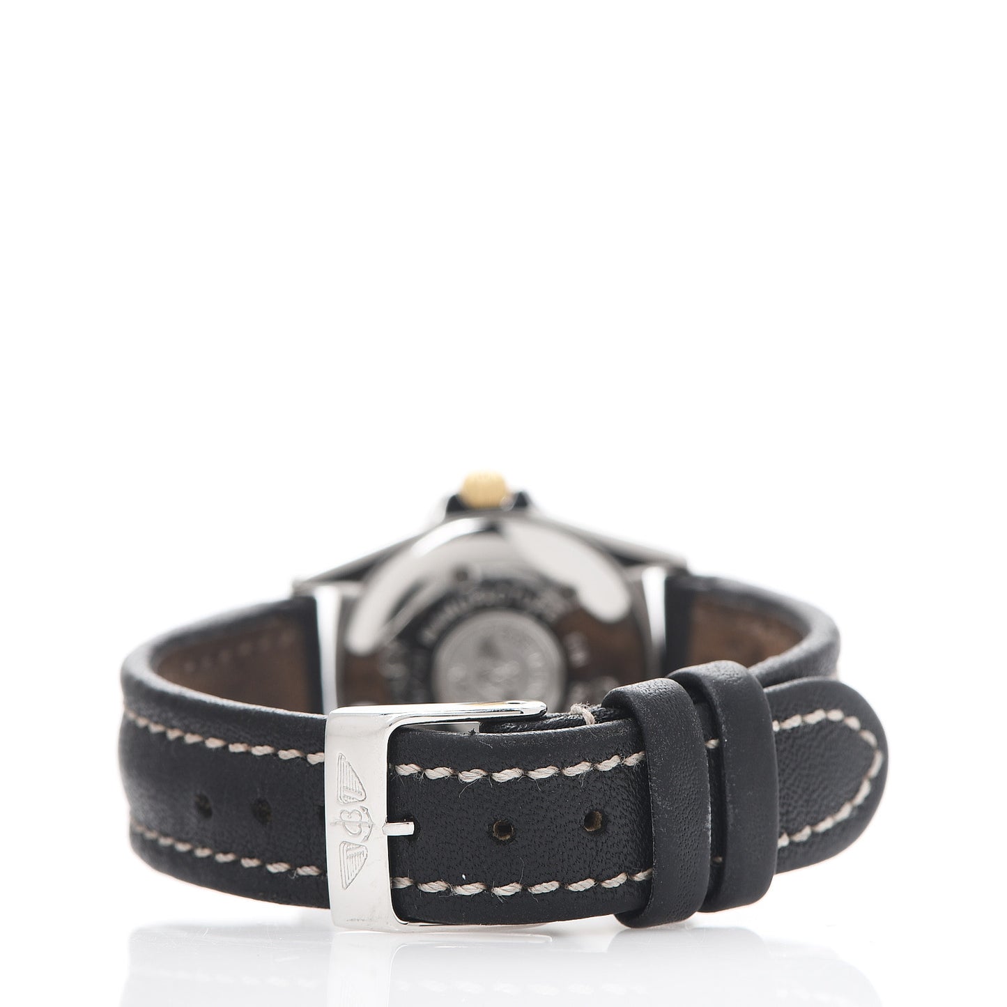 Stainless Steel 18K Yellow Gold Calfskin 28mm Callistino Quartz Watch Black B52045.1