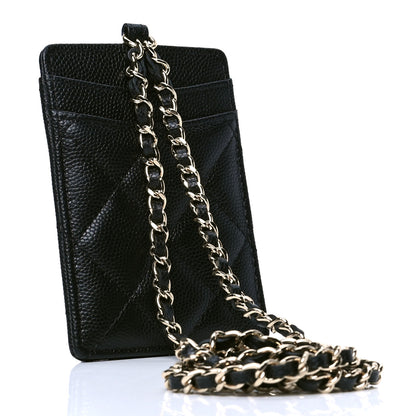 Chanel Caviar Quilted Card Holder On Chain Black 2 of 4