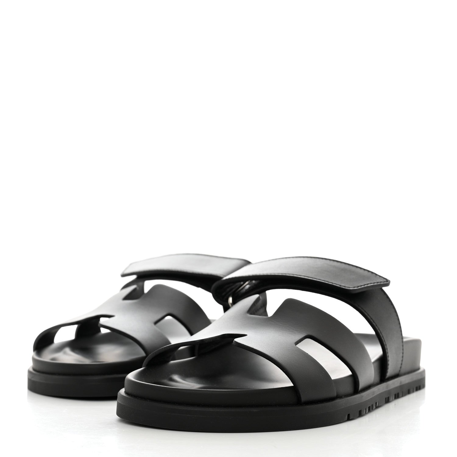 Hermes Calfskin Womens Chypre Sandals 36 Black 3 of 9