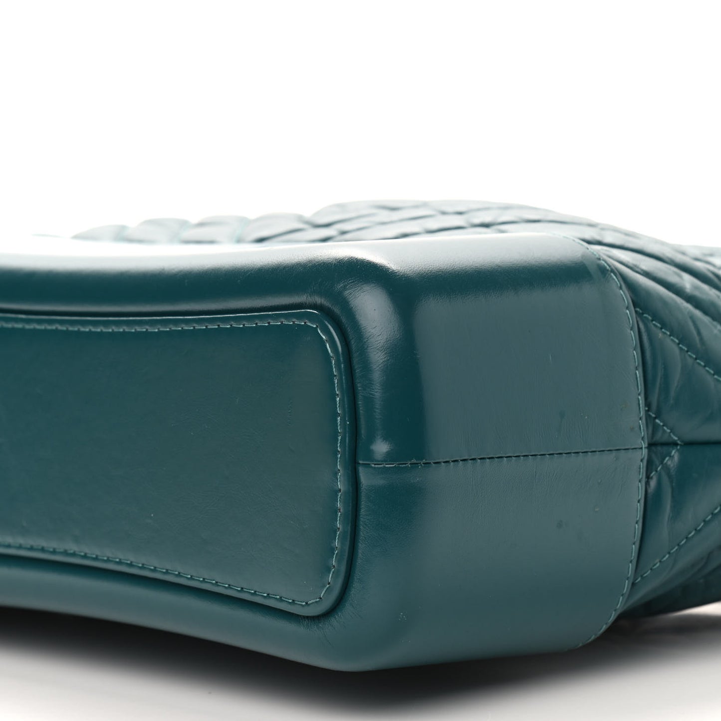 Aged Calfskin Chevron Quilted Medium Gabrielle Hobo Green
