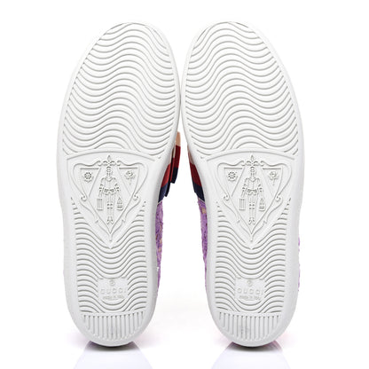 Gucci Lace Crystal Sylvie Web Flower Leaf Womens Ace Sneakers 36.5 Wisteria Perfect Pink 5 of 10