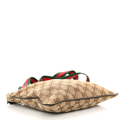 Gucci Monogram Web Small Flat Messenger Bag Brown 4 of 13