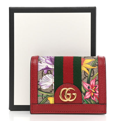 Gucci GG Supreme Monogram Flora Web Ophidia Card Case Red 8 of 8
