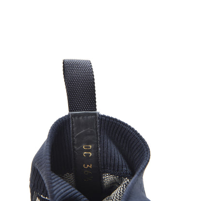 Christian Dior Technical Canvas Mesh Calfskin Womens Oblique Walk'n Dior High Top Sneakers 36.5 Deep Blue 10 of 11