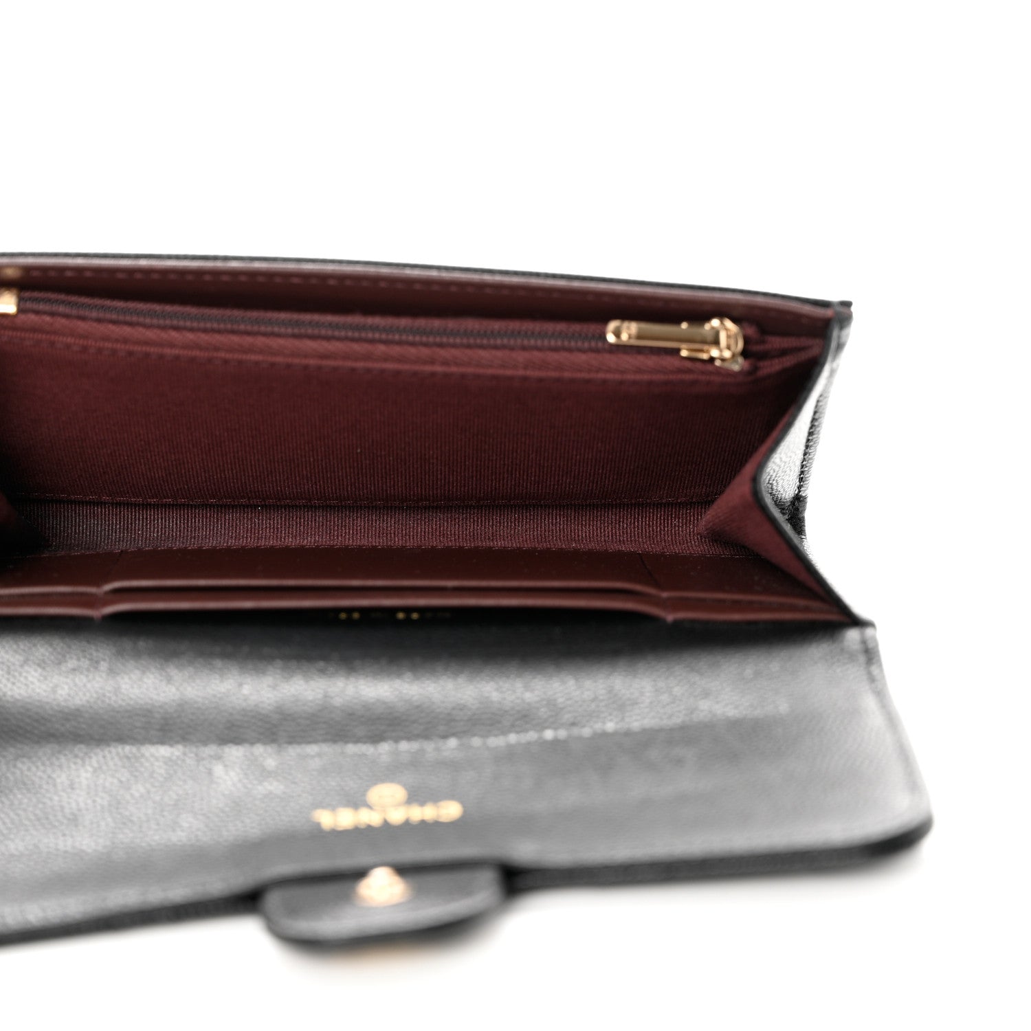 Chanel Caviar Quilted Medium Gusset Flap Wallet Black 5 of 9