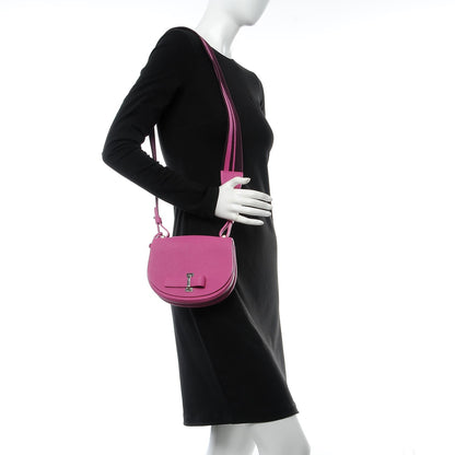 Delvaux Crispy Calfskin Mini Le Mutin Saddle Bag Fuchsia 2 of 8