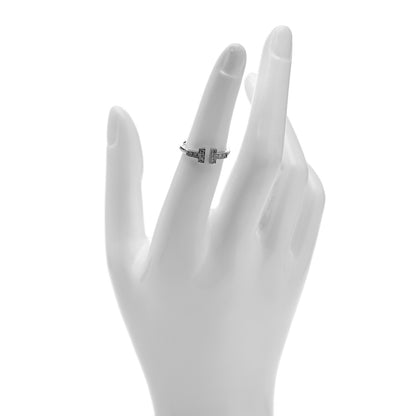 Tiffany 18K White Gold Diamond T Wire Ring 51 5.75 2 of 5