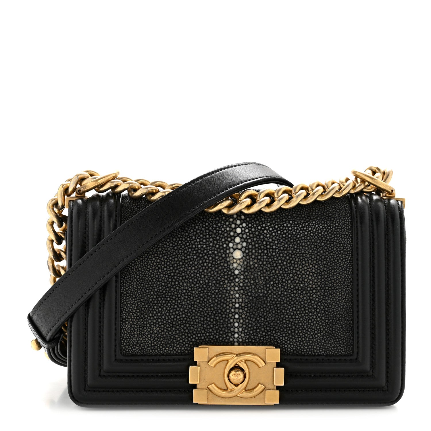 Chanel Galuchat Stingray Small Boy Flap Black 1 of 14
