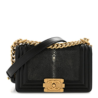 Chanel Galuchat Stingray Small Boy Flap Black 1 of 14