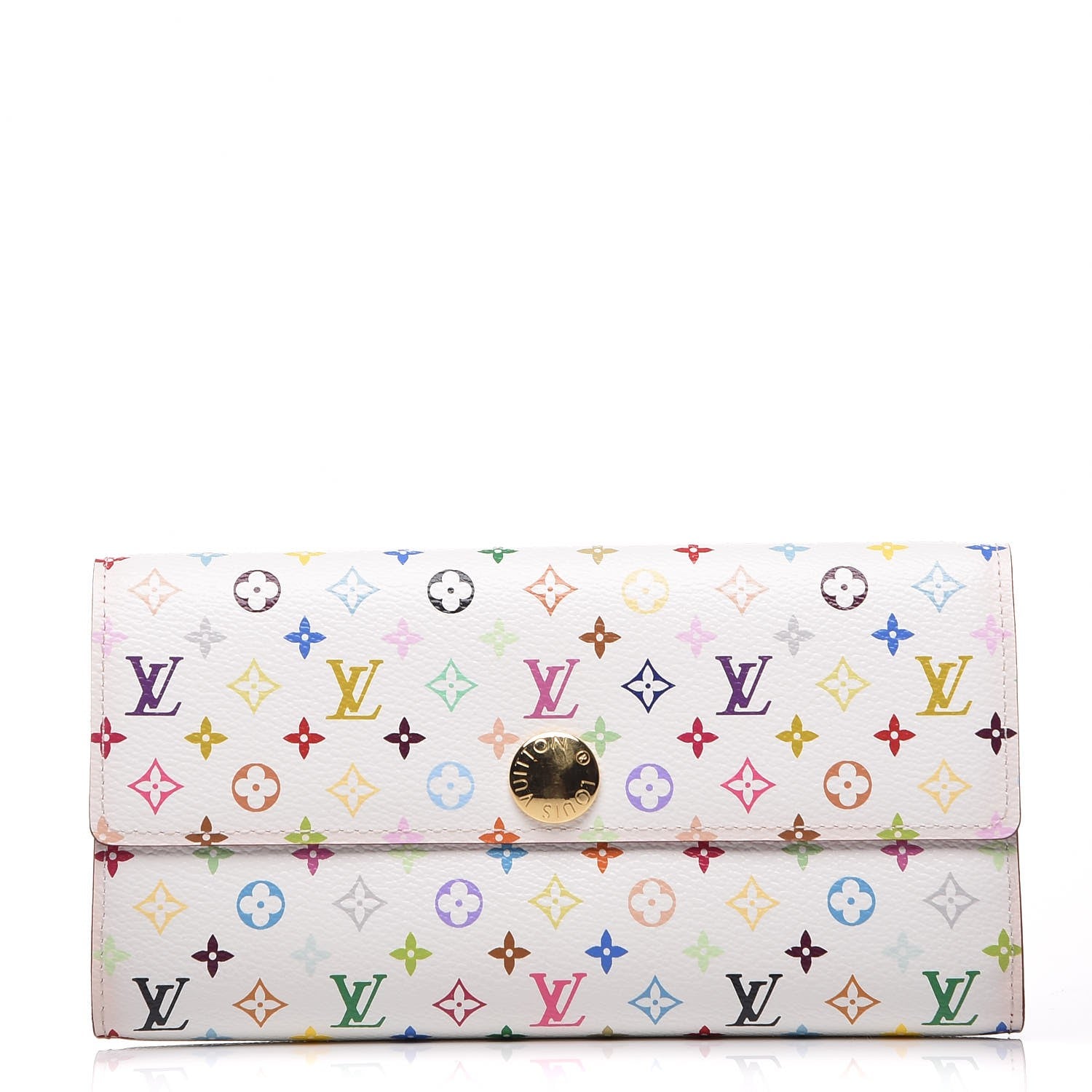 Louis Vuitton Monogram Multicolor Sarah Wallet White Eglantine 1 of 10