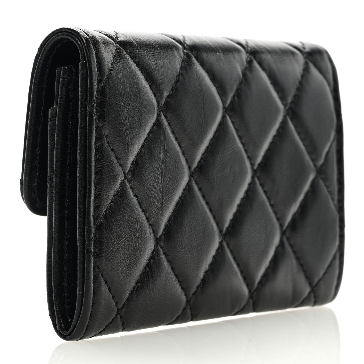 Chanel Aged Calfskin Quilted Reissue Flap Card Holder So Black 3 of 8