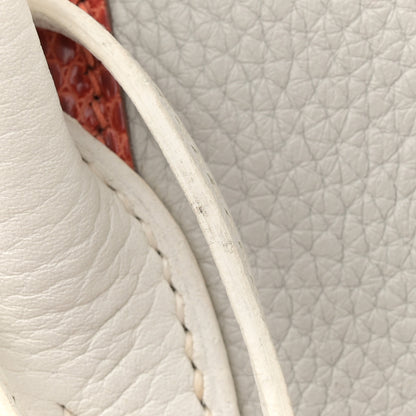Hermes Taurillon Clemence Lizard Club Birkin 35 Blanc Gris Perle Sanguine 12 of 16