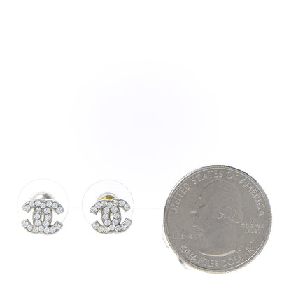 Chanel Crystal Mini Timeless CC Earrings Silver 2 of 5