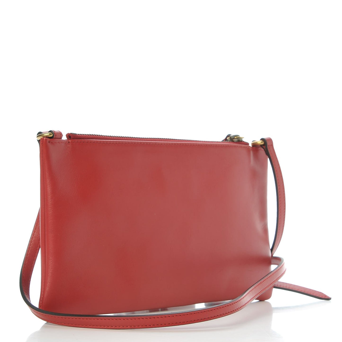 Calfskin Matelasse Small GG Marmont Double Zip Shoulder Bag Hibiscus Red