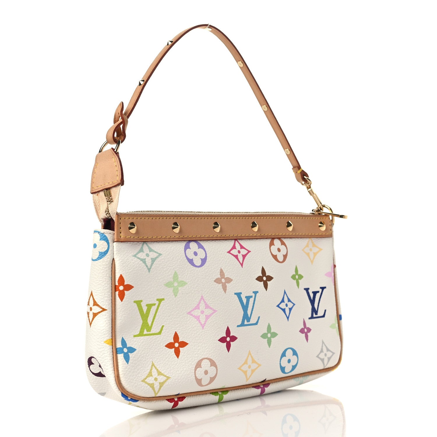 Louis Vuitton Monogram Multicolor Pochette Accessories White 3 of 8