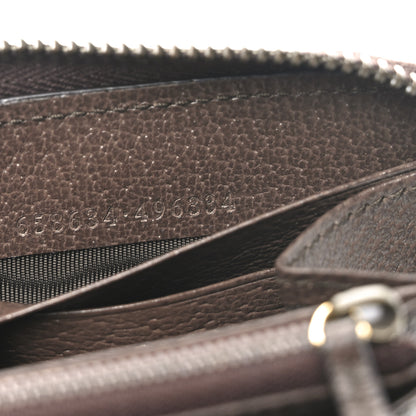 Gucci Monogram Jumbo GG Textured Dollar Calfskin Diana Zip Around Continental Wallet Camel Ebony New Acero 7 of 7