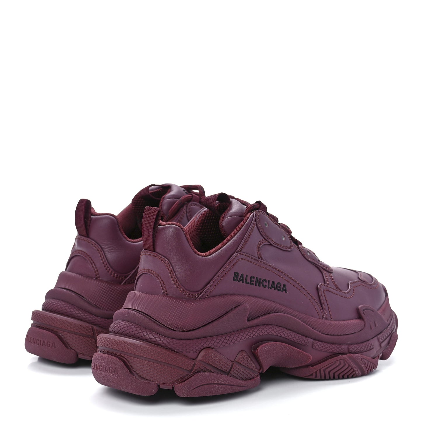 Fabric Womens Triple S Sneakers 37 Burgundy