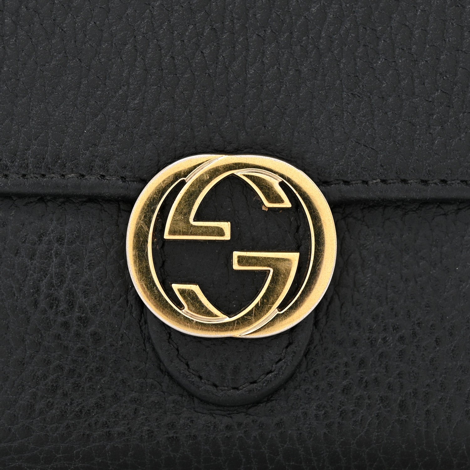 Gucci Dollar Calfskin Interlocking G French Wallet Black 12 of 12
