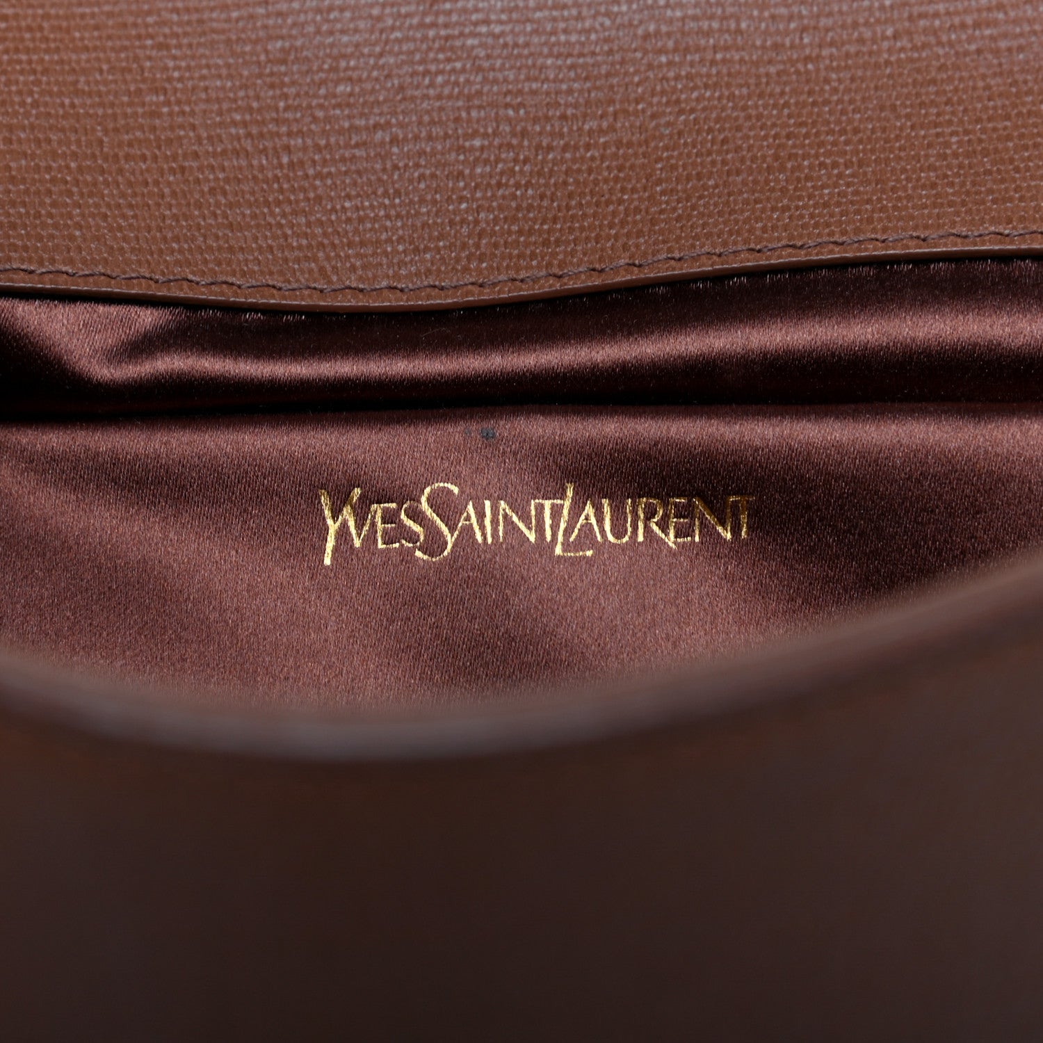 Saint Laurent Textured Calfskin Y Ligne Clutch Brown 6 of 7