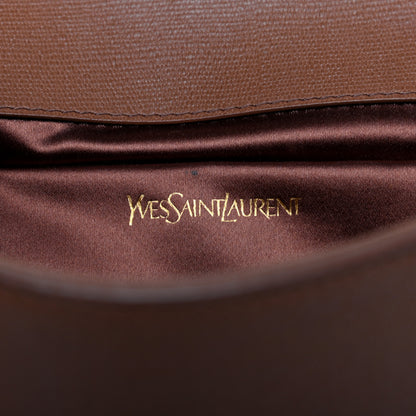 Saint Laurent Textured Calfskin Y Ligne Clutch Brown 6 of 7