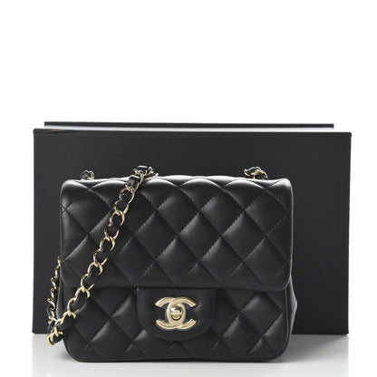 Chanel Lambskin Quilted Mini Square Flap Black 11 of 11