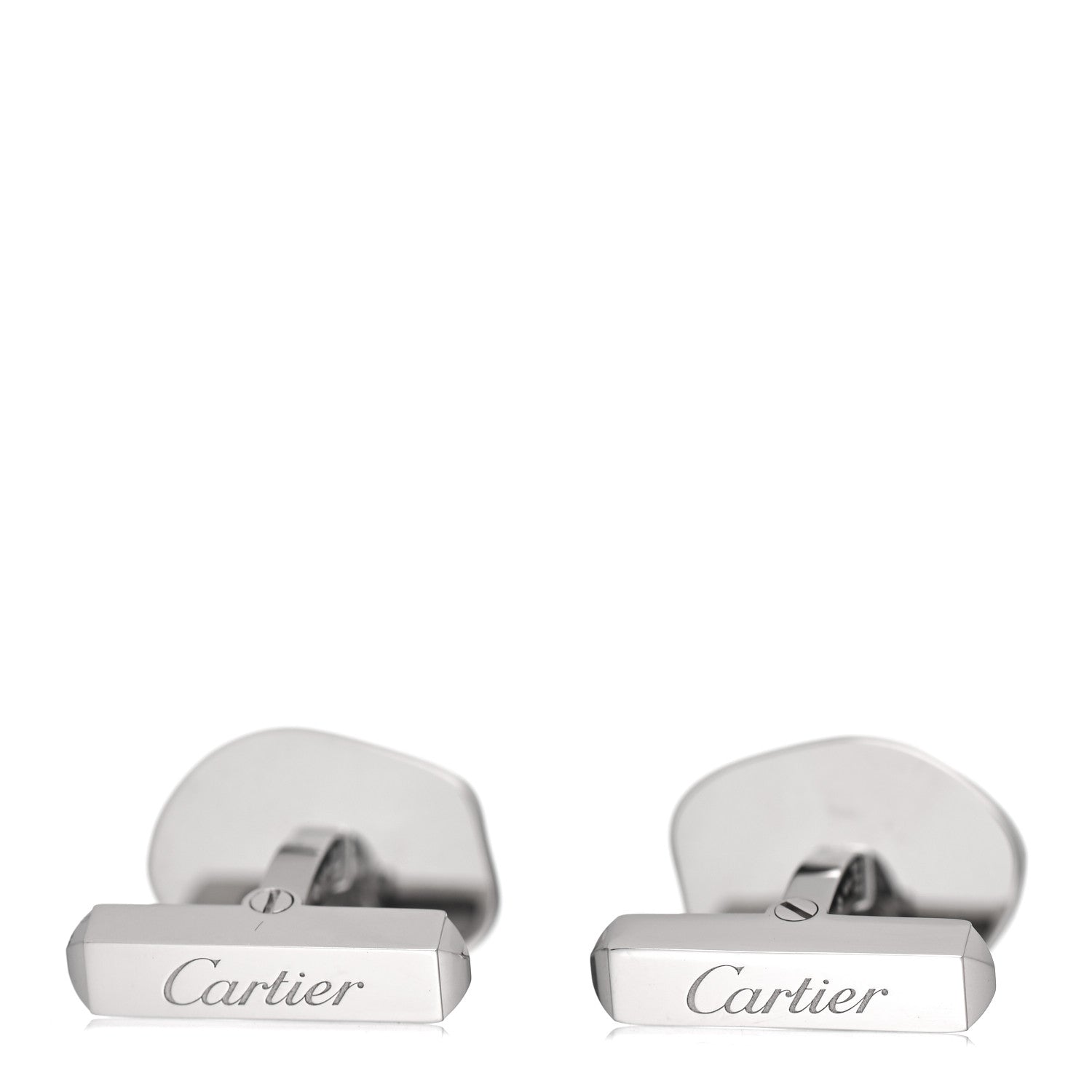 Cartier Sterling Silver Palladium Finish Wax Seal Motif Cufflinks 3 of 5