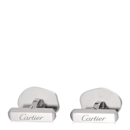 Cartier Sterling Silver Palladium Finish Wax Seal Motif Cufflinks 3 of 5