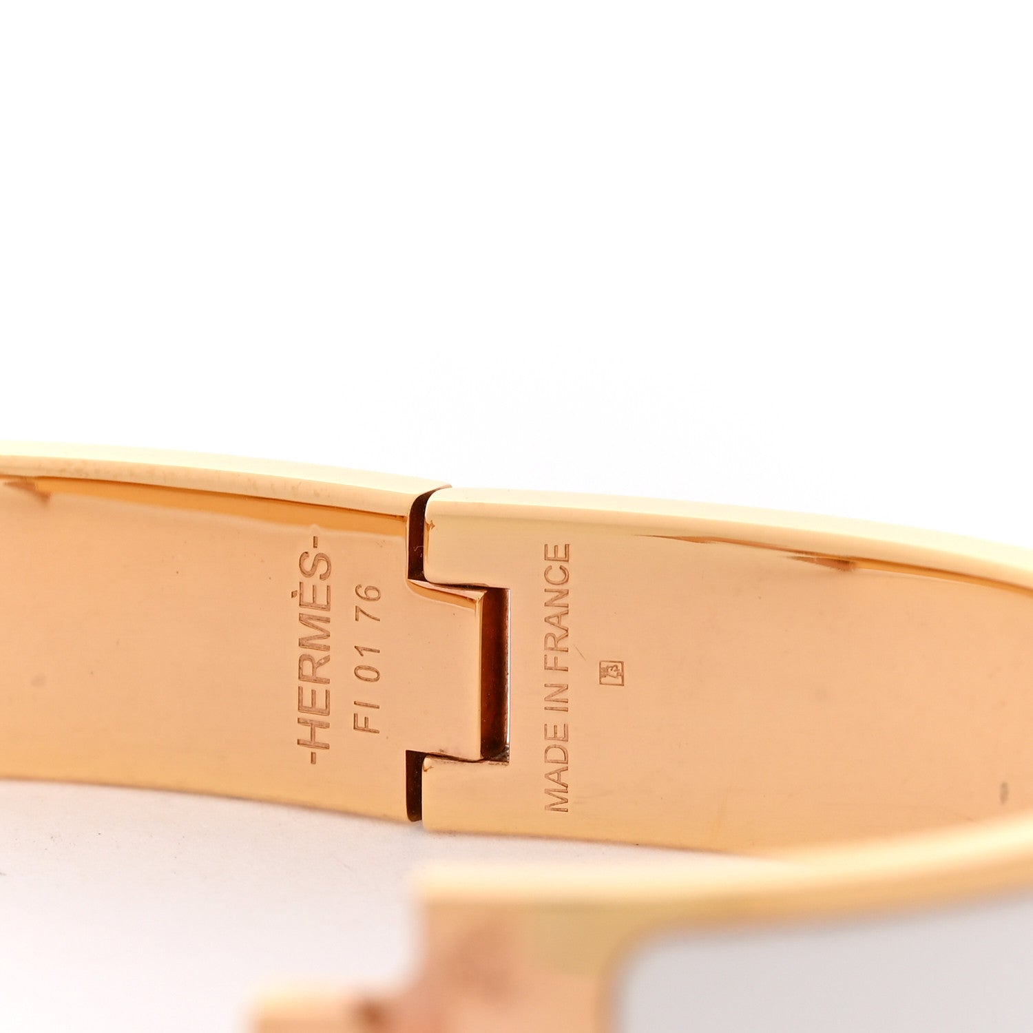 Hermes Enamel Narrow Clic Clac H Bracelet PM White 4 of 5
