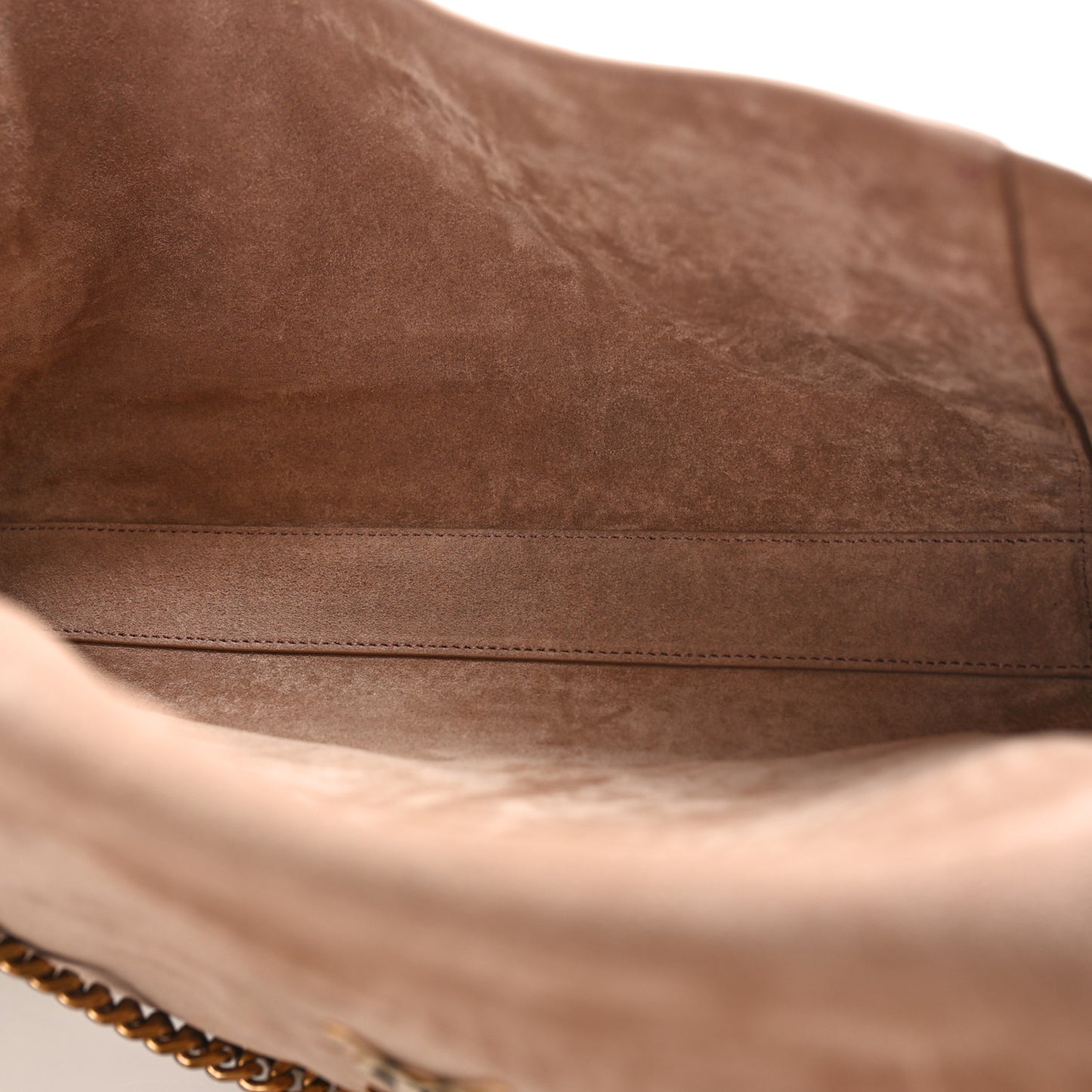 Smooth Calfskin Suede Medium Reversible Monogram Kate Satchel Rosy Sand