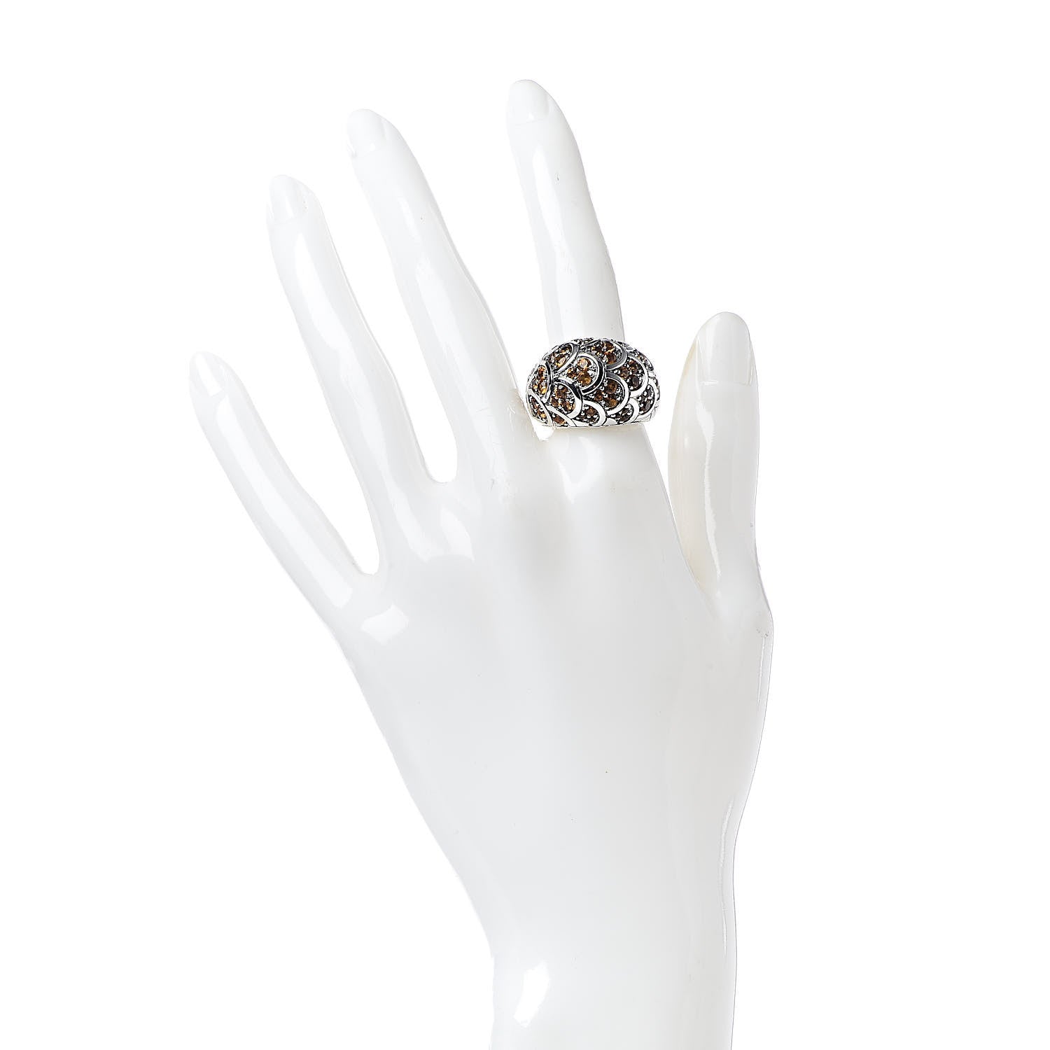 John Hardy Sterling Silver Citrine Naga Dome Ring 54 7 2 of 5