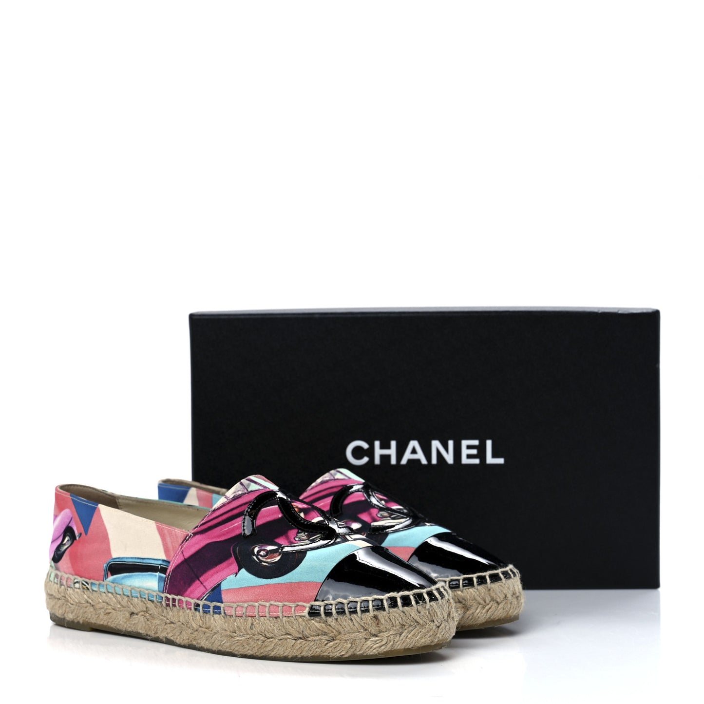 Fabric Patent CC Espadrilles 38 Multicolor Black