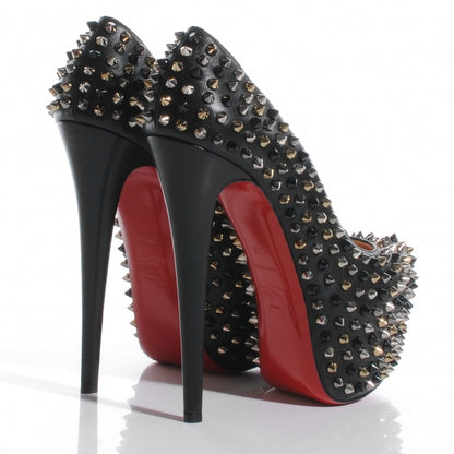 Christian Louboutin Calfskin Daffodile Mix Spikes 160 Pumps 39 Black 4 of 8