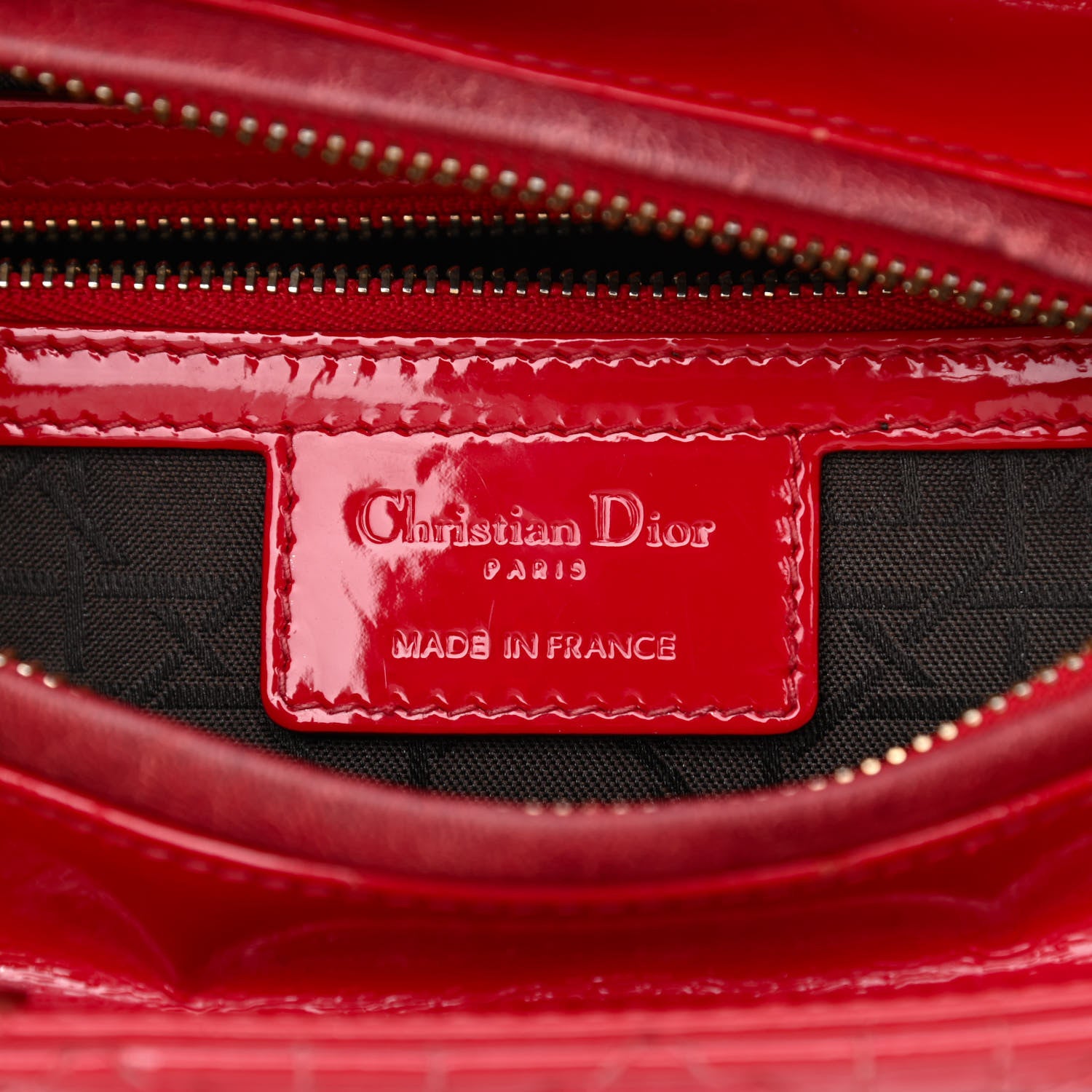 Christian Dior Patent Cannage Medium Lady Dior Red 5 of 13