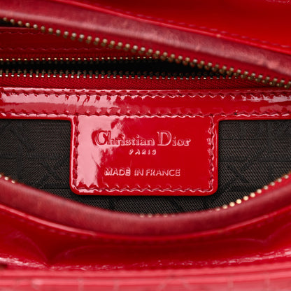 Christian Dior Patent Cannage Medium Lady Dior Red 5 of 13