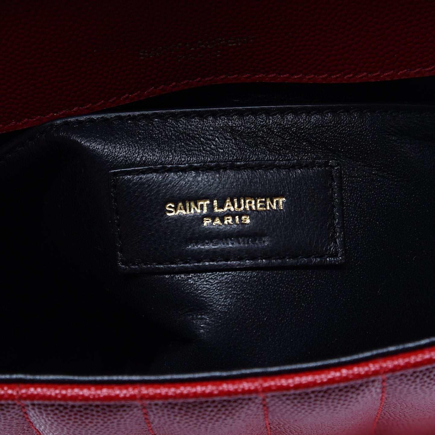 Grain De Poudre Matelasse Monogram Medium Vicky Chain Bag Red