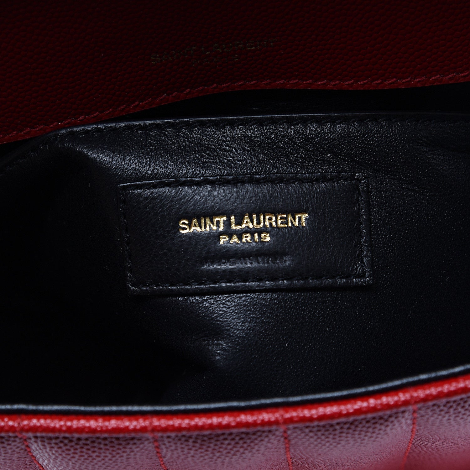 Saint Laurent Grain De Poudre Matelasse Monogram Medium Vicky Chain Bag Red 6 of 10